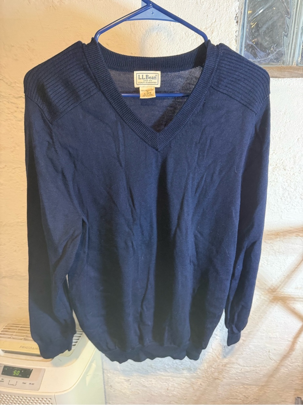 L.L. Bean Men's V-Neck Sweater in Navy Blue